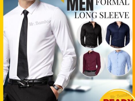 Mens white slim fit dress shirt