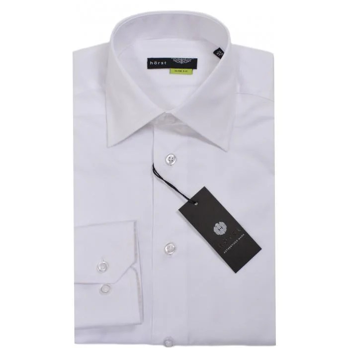 Mens white slim fit dress shirt