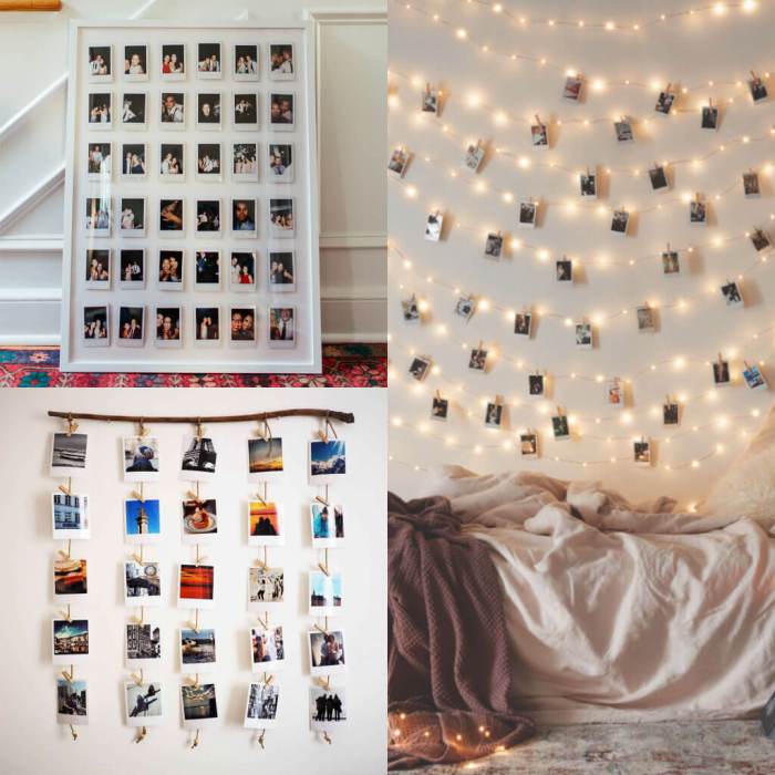 How to decorate room with polaroids