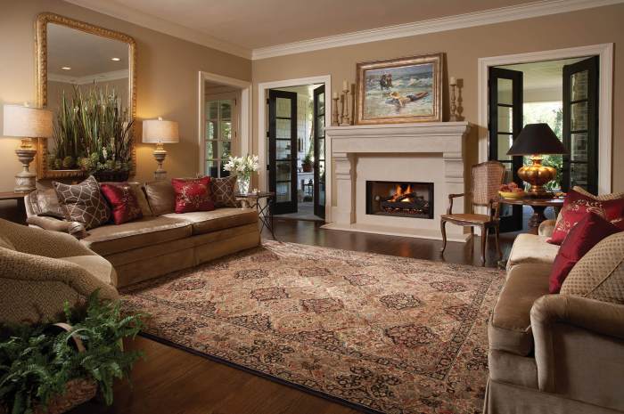 How to decorate living room with popcorn rug